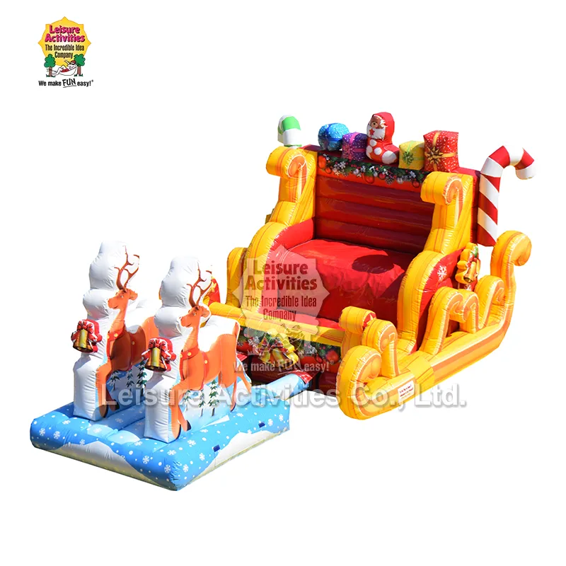 Inflatable Santa Sleigh Selfie na may Reindeer