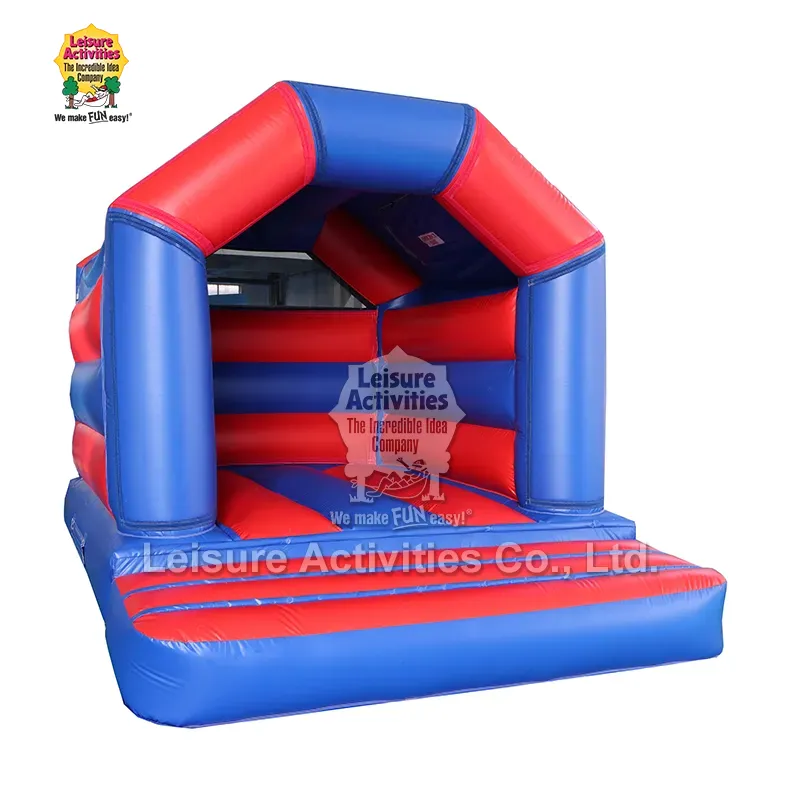 Mini Inflatable Bouncy Castle Isang Frame na Pulang Asul na May Bubong