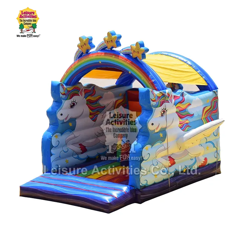 Super Inflatable Bouncy Castles Unicorn Rainbow